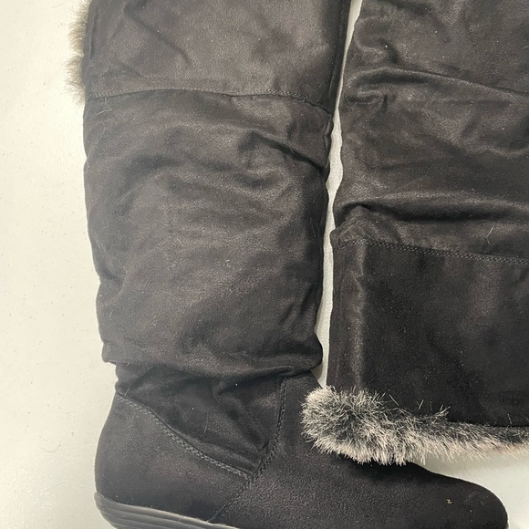 R2 Black and Gray Faux Fur Winter Boots Size 8.5 SB-50 - Picture 7 of 8